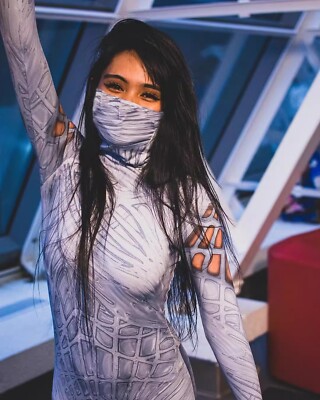 Silk Cindy Moon Jumpsuit Spider-Woman Suits Cosplay Costume Adult