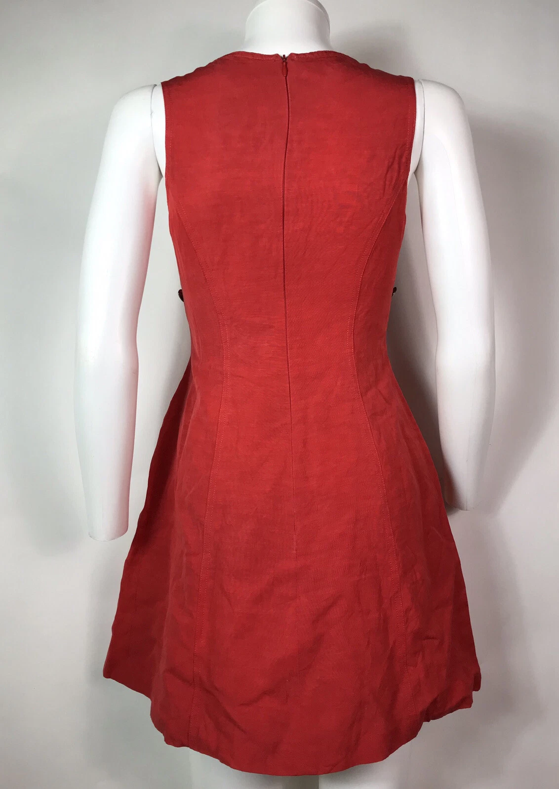 Mini abito vintage Gianni Versace anni '90 rosso con bottoni Medusa XS