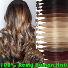 200g Nano Ring 100% Real Remy Human Hair Extensions Thick Micro Beads Caramel .