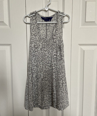 Miley Cyrus Max Azria Sleeveless Blousy Tank Top Grey And White Cheetah Print XS