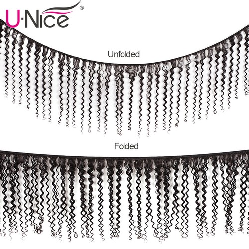 UNice Cambodian Curly 3 Bundles of Human Hair Extensions 100% Virgin Hair Weaves - Picture 11 of 14