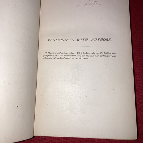 Yesterdays With Authors by James T. Fields.  1875. Osgood - Picture 7 of 10