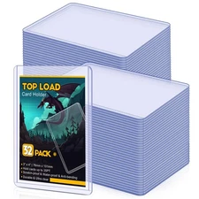 32 Count Topload Card Holder, Sooez 35PT Topload Card Protector, 3" x 4" Hard...