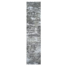 2'6"x12' Wool Denser Weave Abstract Design Hand Knotted Rug R66548