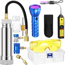 AC Leak Detector Kit R1234yf R134a R410a UV Dye Injector w/ Glasses & Light