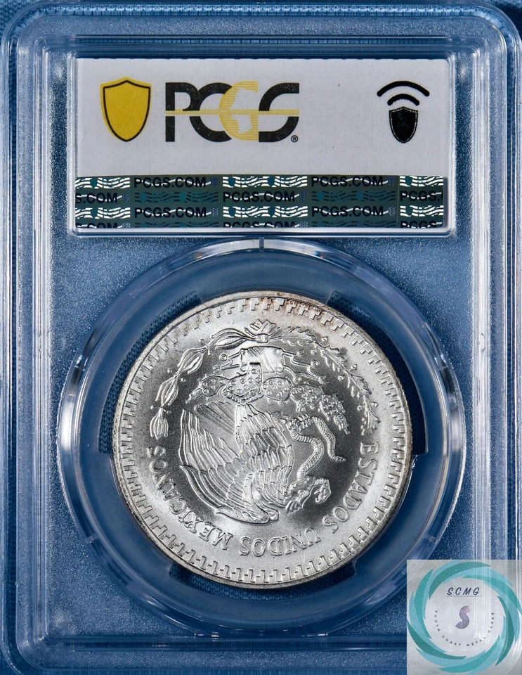 1992-Mo Mexico 1oz BU Silver Libertad PCGS MS68 - TrueView Cert #59035302 - Image 3 of 4