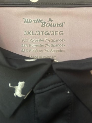 Polo de golf Birdie Bound para hombre 3XL Birds Play talla negro protección UV elástico nuevo con etiquetas - Imagen 6 de 6