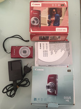 Canon IXUS 145 16.0MP Digital Camera, Red with box, battery, chager  memory