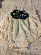 3 Pair Vintage Bestform Brief Panties Wide Lace Stripe Silky Soft 100 Nylon Sz8