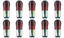 Box of 10 Bulbs 6 Watt 130 Volt Bayonet Base BA15d Transp. Red 130V 6W 6S-6