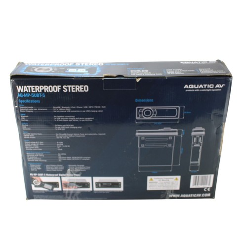 Aquatic Waterproof 1 DIN Head Unit mit BT, USB, SiriusXM fähig OPEN BOX - Bild 9 von 9