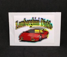 Lamborghini Diablo Red Sports Car Vintage Vending Machine Sticker