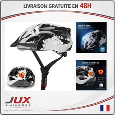 Casque vélo adulte LED Moplasz réglable 57-62 cm blanc VTT