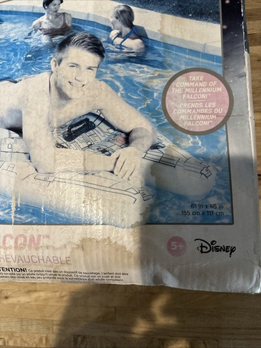 Star Wars Millennium Falcon Inflatable Ride-On Pool Water Float Swimways 5' Rare - Picture 2 of 7