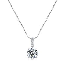 SUNFEEL 925 Sterling Silver Necklace for Women 2CT Round Universal,