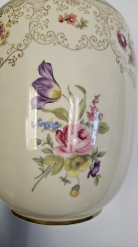 Antique Eschenbach, Bavaria Germany Elfenbein Porcelain floral vase 10.25" - Picture 10 of 14