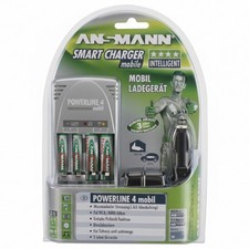 AA AAA Battery Charger 6LR61 9V Ansmann Energy Powerline 4 Mobile Car 5707063