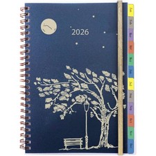 Kalender 2026 A5 1 Woche 2 Seiten mit Monatsregistern, Tasche, Mehr Passwort ...