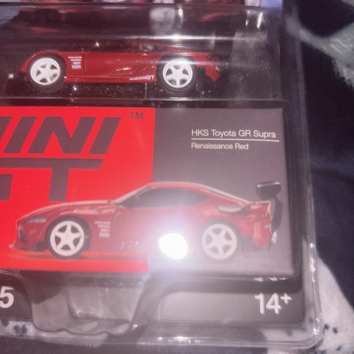 1:64 MINI GT #265 HKS Toyota GR Supra Renaissance Red Diecast