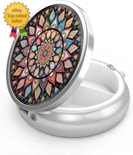 Pill Box 3 Compartment Small Pill Case,Portable for Pocket or Purse Pill Organiz