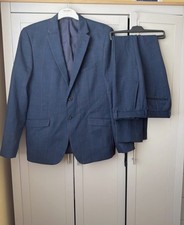 Taylor & Wright navy checked jacket  44L trouser 34w 33 L 2 piece suit