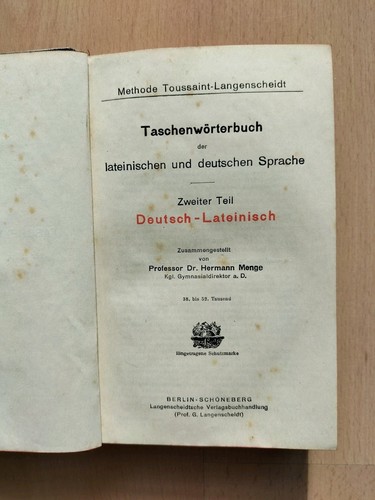 Langenscheidts Taschenwörterbuch Deutsch - Lateinisch II , 1910 - Bild 5 von 10