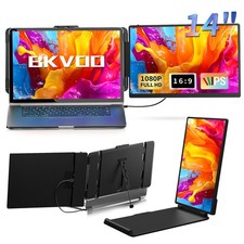 Portable Monitor 14 IPS FHD 1080P USB C HDMI Dual Screen BKVOO 13-17 Work