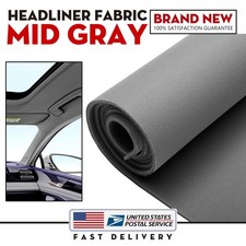Gray Flat Knit Headliner Fabric Foam Backed Auto Roof Liner Repair Upholstery