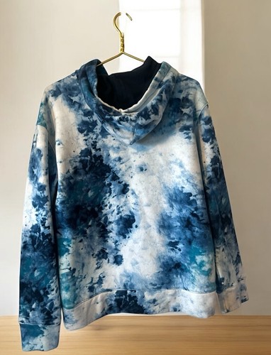 Hollister Men’s M Must Have Collection Blue Tie Dye Pullover Hoodie Sweatshirt - Picture 3 of 7