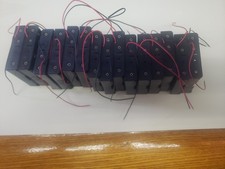 15 pec. AA Battery Holder Slot Case Plastic Storage Box Wire Leads Flat