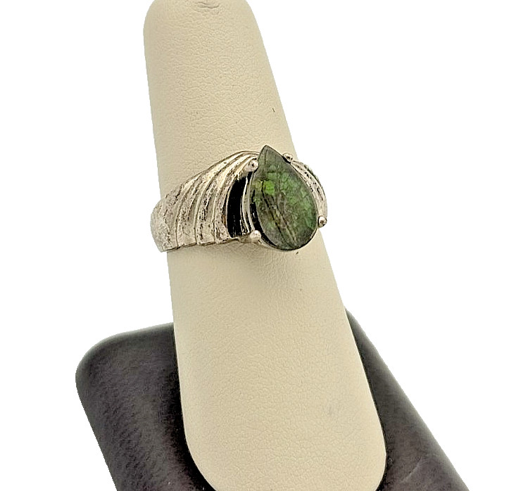 925 Sterling Silver Opal Doublet Ring - Size 8.25