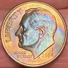2004-P Roosevelt Dime Beautiful Lustrous Gold/Rainbow Toned Coin   #16