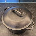 Vintage Cast Iron Lodge Covered Dutch Oven With Basting Lid 8DOL 5 Quart USA EUC
