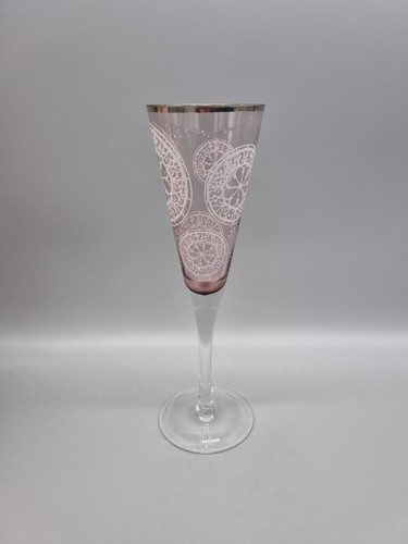 Fabuloso diseño de vidrio de flautas Dartington de Llewelyn Bowen, rosa - exótico. - Imagen 3 de 6