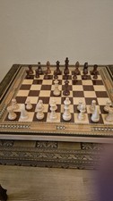 Indian, 34 Piece Wooden Chess Set, 2 Extra Queens. Sheesham & Boxwood. 3" King.