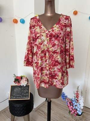 Damen Hemd Bluse Blumenmuster Gr: 44 Laura T.