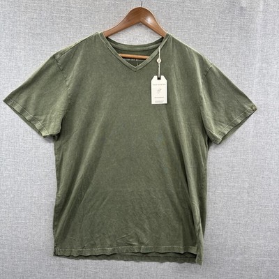 NEW Weston Jon Boucher T Shirt Large Green Abstract Short Sleeve Quiet Luxury