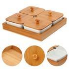 1 Set Japanese Style Dessert Box Snack Storage Plate Storage Box With Bamboo Lid