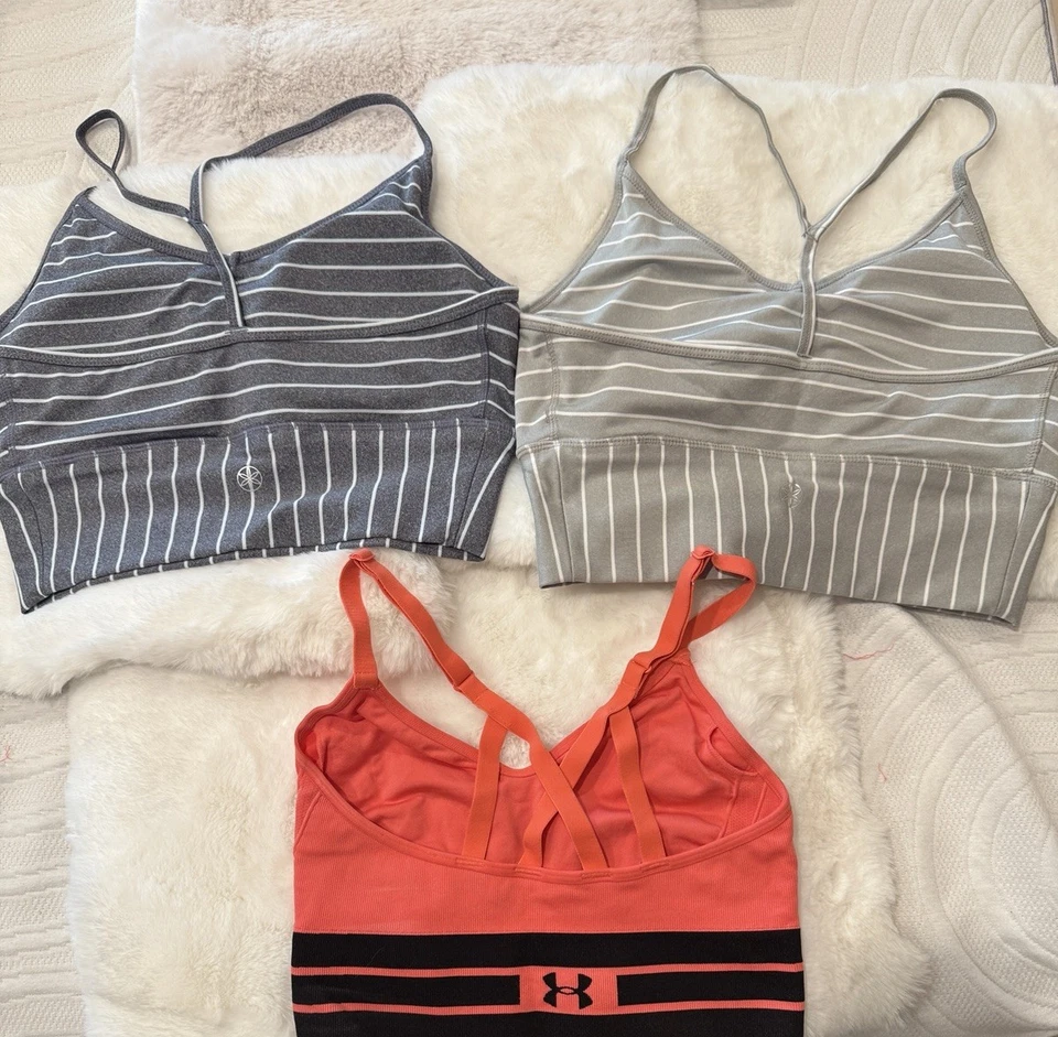 Спортивные бюстгальтеры. Лот из 3 (1-Under Armour сжатия) 2-GAIAM серый в полоску средний. - Изображение 3 из 4