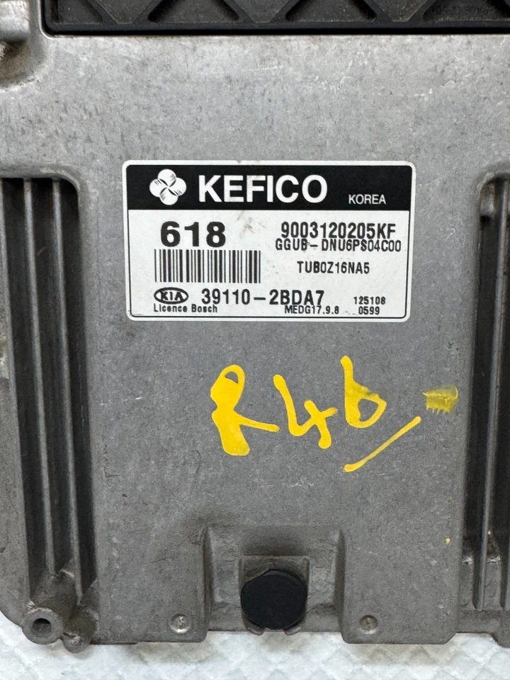 Módulo de control del motor Kia RIO ECM 2010 ECU 39110-2BDA7 OEM (46 R) Foto 2 de 4