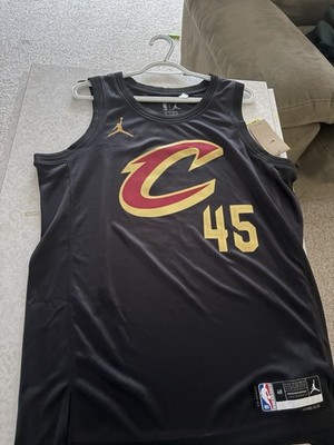 Jordan Cleveland Cavaliers Mitchell #45 NBA Jersey Black Gold Size 48