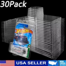 30Pcs Clear Protector Case Plastic Display For Hot Wheels & Matchbox Basic Car