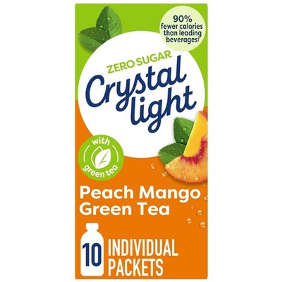 Sugar-Free Peach Mango Green Tea Drink Mix - 10 Convenient Single Serve Packets