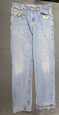 Levis 505 Coupe Traditionnelle Regular Fit Jeans Mens 33x32 Blue Denim Cotton