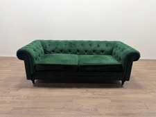 Chesterfield Velvet 3 Seater Sofa – Green Classic Design