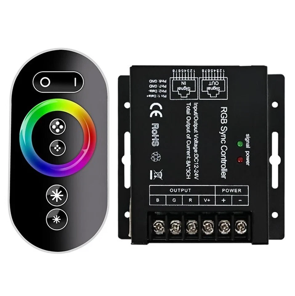 DC12V-24V 8A*3CH RGB Sync Controller Wireless Touch RGB Remote For RGB LED light - Image 2 of 4