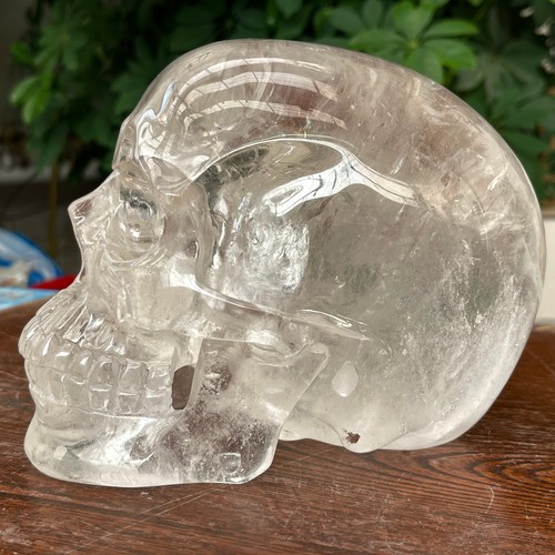 10.34LB Top Natural Transparente Cuarzo Energía Piercing Calavera Tallado a Mano Cristal Reiki - Imagen 4 de 7