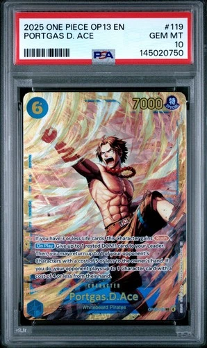 2025 ONE PIECE OP13-CARRYING ON HIS WILL #119 PORTGAS D. ACE PSA 10