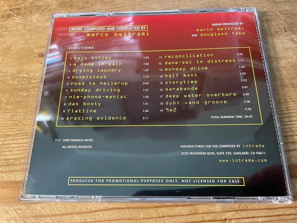 DEEP WATER (DYBT VAND) (Marco Beltrami) Composer Promo Score Soundtrack CD EX - Image 2 of 3