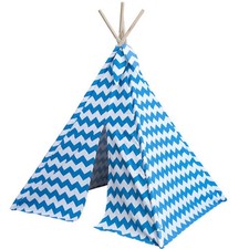 Discovery Kids Play Teepee Blue Chevron Canvas Playhouse Tent